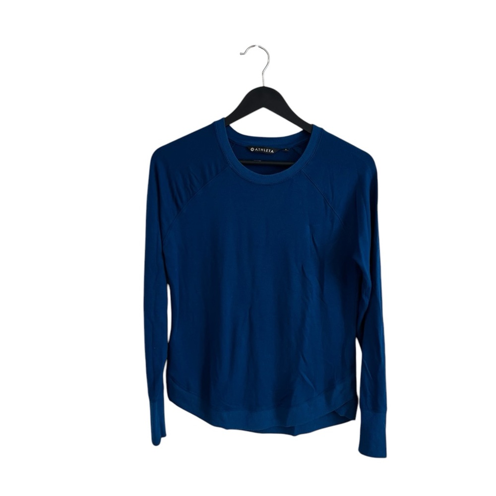 Athleta Blue Fitted Long Sleeve T-Shirt